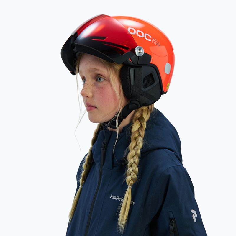 Dětská lyžařská helma POC POCito Obex Visor S2 Jr fluorescent orange 7