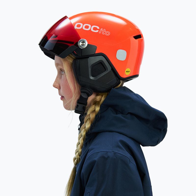 Dětská lyžařská helma POC POCito Obex Visor S2 Jr fluorescent orange 8
