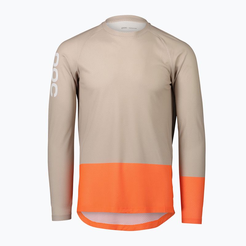 Pánské cyklistické oblečení s dlouhým rukávem POC MTB Pure light sandstone beige/zink orange
