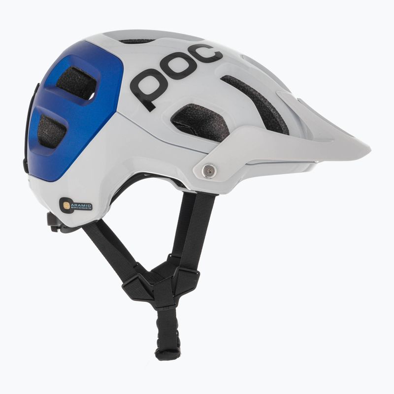 Cyklistická helma  MTB POC Tectal Race MIPS hydrogen white/opal blue metallic matt 4