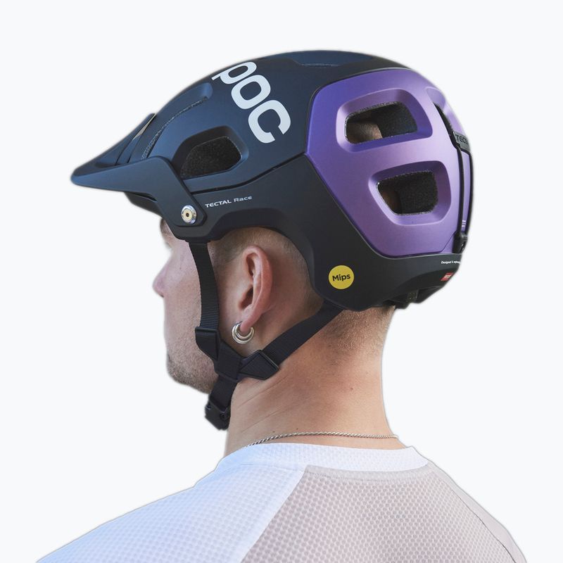 Cyklistická přilba POC Tectal Race MIPS uranium black/sapphire purple metallic/matt 9