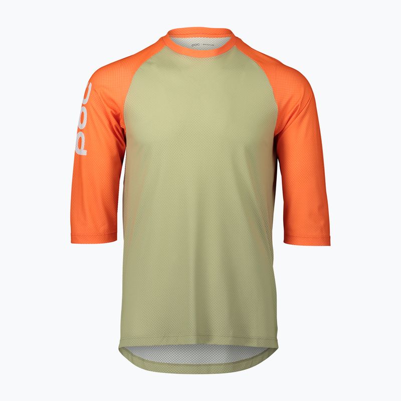 Pánský cyklistický dres POC MTB Pure 3/4 prehnite green/zink orange