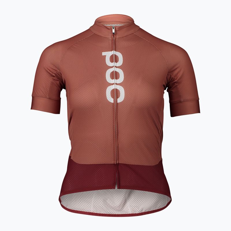 Dámský cyklistický dres POC Essential Road Logo himalayan salt/garnet red 5