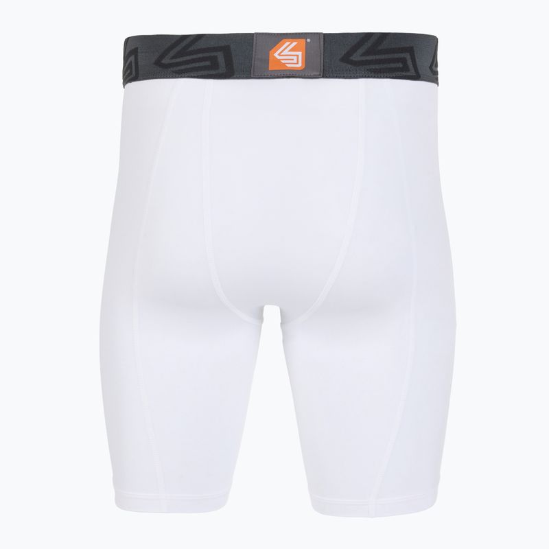 Kompresní šortky s chráničem rozkroku Shock Doctor Compression white 2
