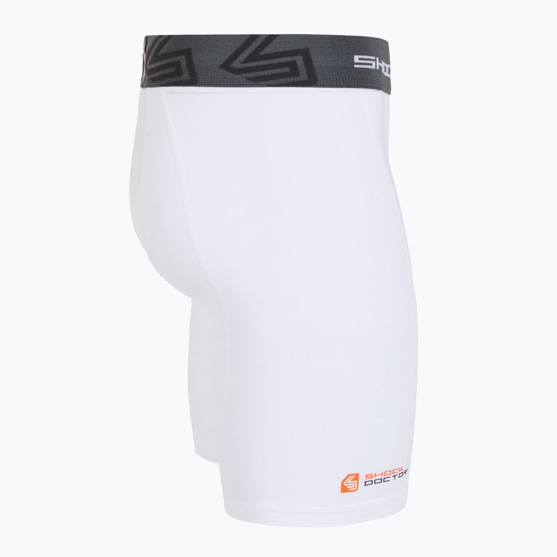 Kompresní šortky s chráničem rozkroku Shock Doctor Compression white 3
