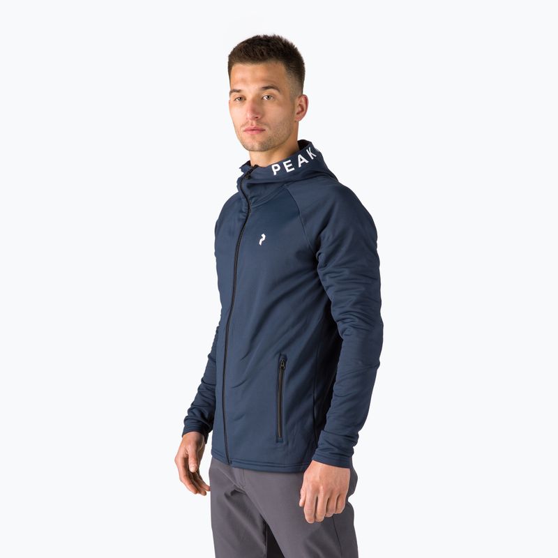 Pánská treková mikina Peak Performance Rider Zip Hood tmavě modrá G77244020