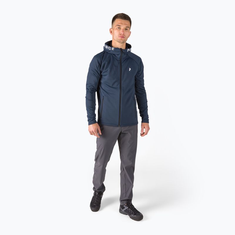 Pánská treková mikina Peak Performance Rider Zip Hood tmavě modrá G77244020 2