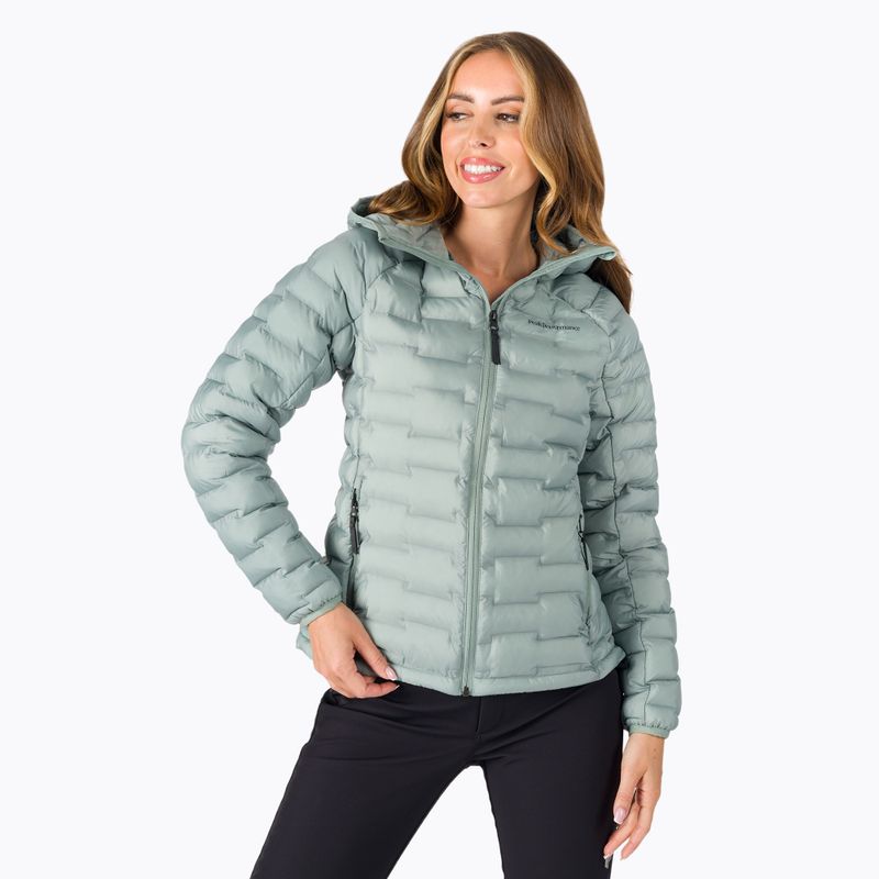 Dámská péřová bunda Peak Performance Argon Light Hood zelená G77254070