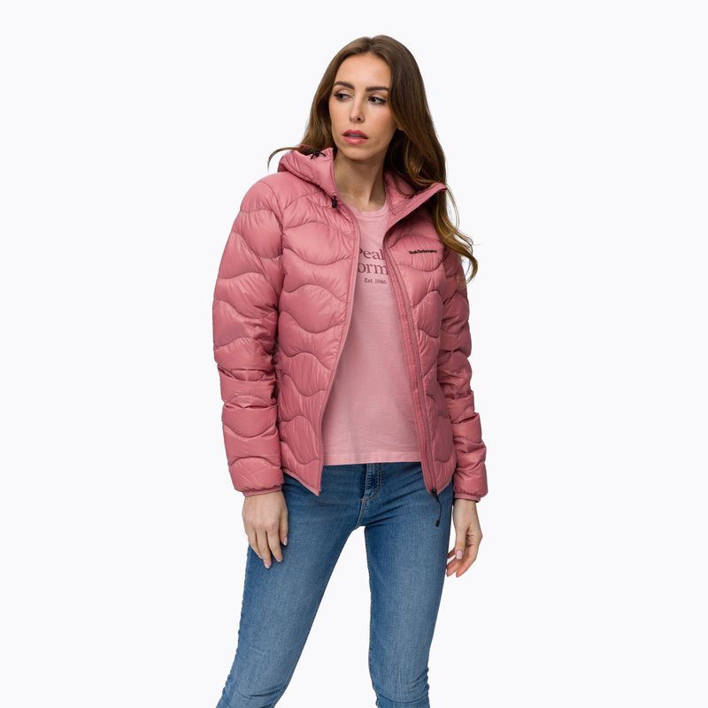 Dámská péřová bunda Peak Performance Helium Down Hood růžová G77238030