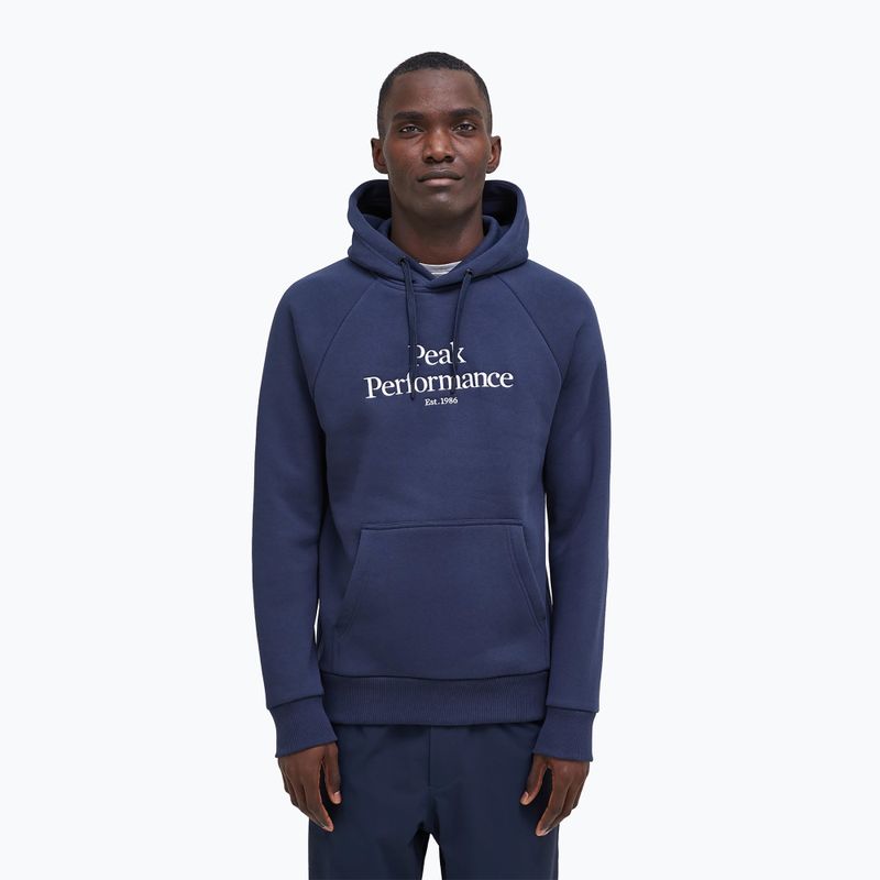 Pánská trekingová mikina Peak Performance Original Hood tmavě modrá G77756020