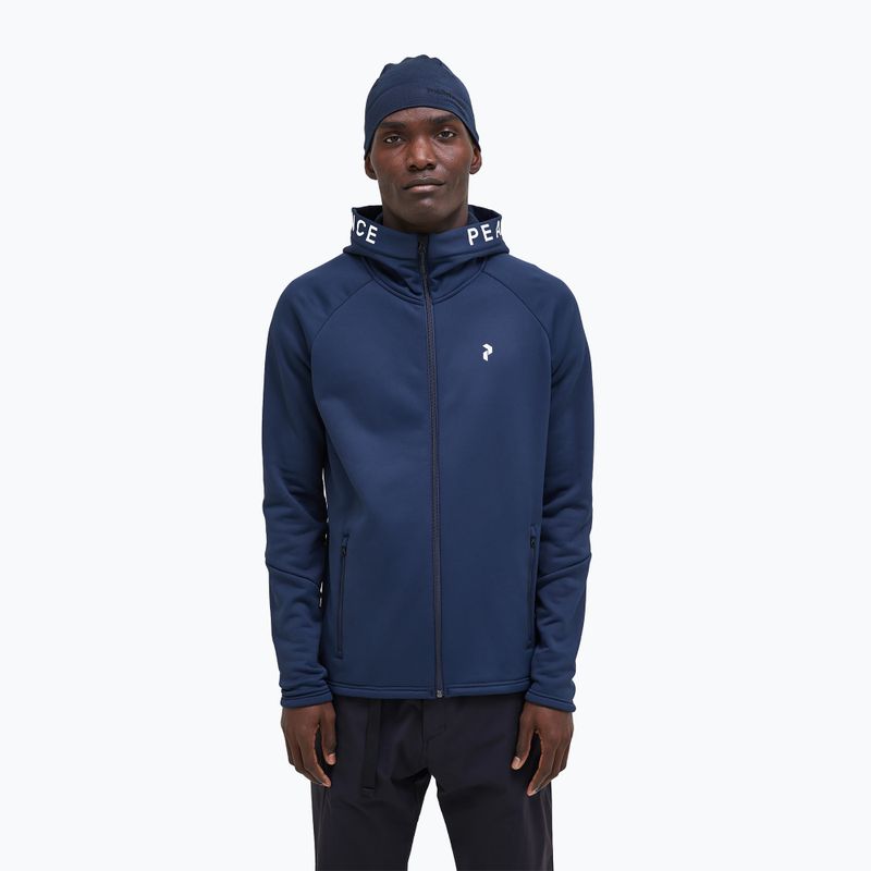 Pánská treková mikina Peak Performance Rider Zip Hood námořnictvo G78833030