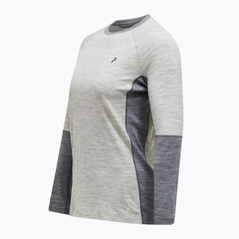 Dámské termoprádlo Peak Performance Magic Crew Wool-Blend Baselayer med grey melange 6