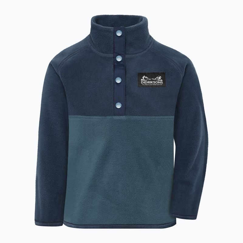 Dětská fleecová mikina Didriksons Monte 6 Half Button mountain blue