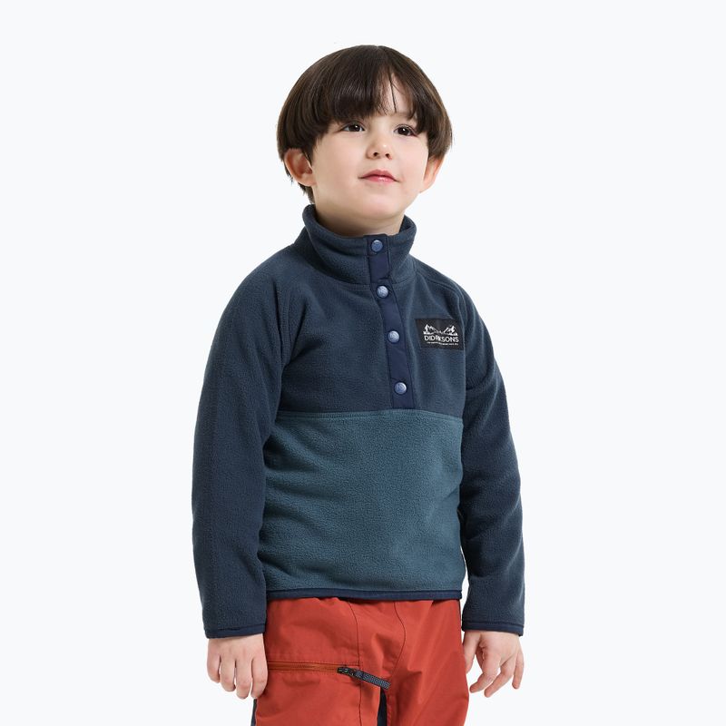 Dětská fleecová mikina Didriksons Monte 6 Half Button mountain blue 3