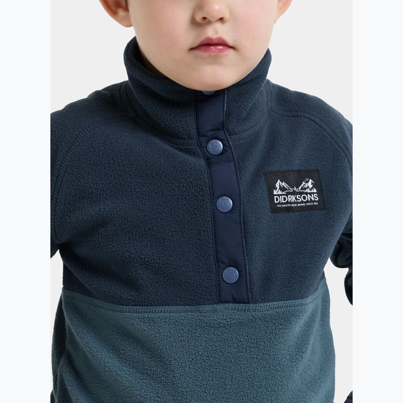 Dětská fleecová mikina Didriksons Monte 6 Half Button mountain blue 8