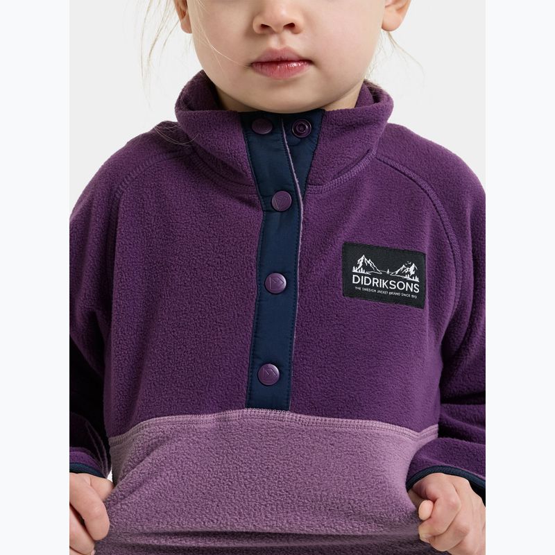Dětská fleecová mikina Didriksons Monte 6 Half Button northern purple 7