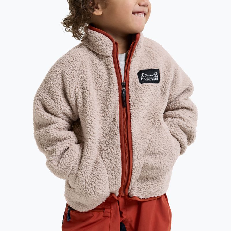 Dětská fleecová mikina Didriksons Gibbsc 2 Fz beach beige/rust 8