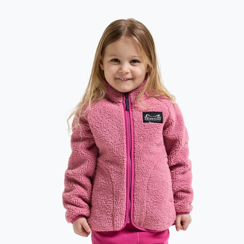 Dětská fleecová mikina Didriksons Gibbsc 2 Fz heather pink/cactus pink