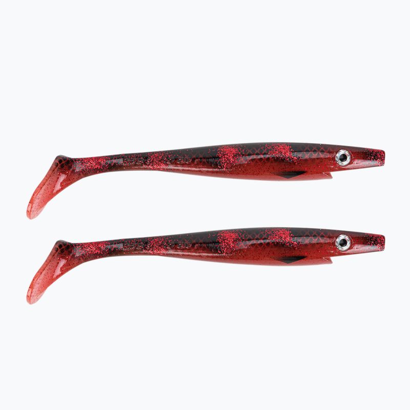 Strike Pro Pig Shad Jr gumová nástraha 2 ks černá/červená TEV-SP172C-116