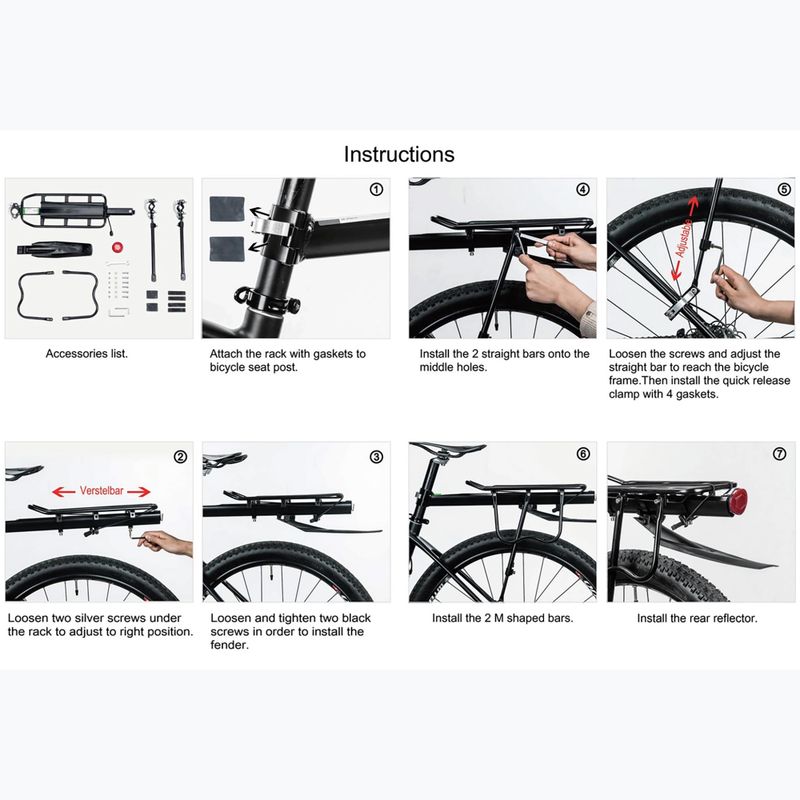 Nosič na kolo Rockbros 33210004001 Bike Rear Rack black 3