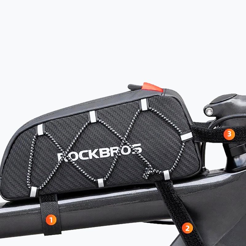 Cyklistická brašna na rám Rockbros 039BK Bike Tube Bag 1 l black 4