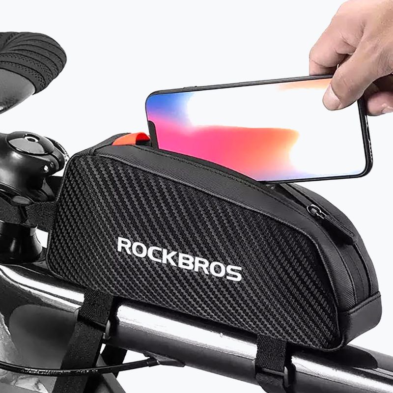 Cyklistická brašna na rám Rockbros 039BK Bike Tube Bag 1 l black 9