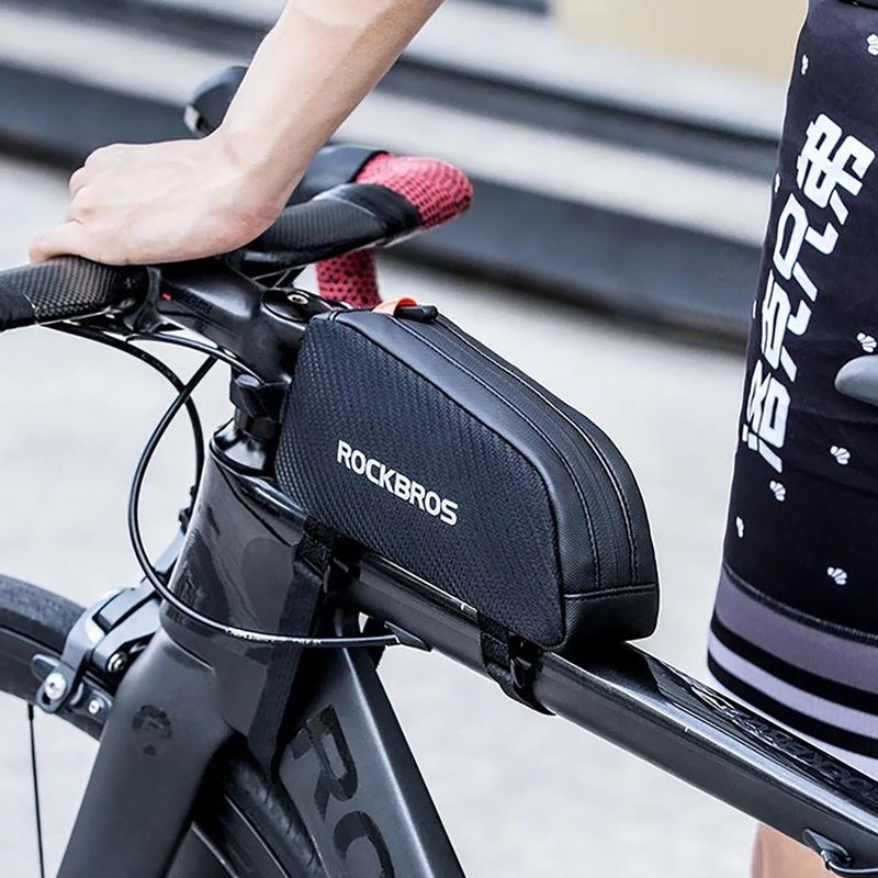 Cyklistická brašna na rám Rockbros 039BK Bike Tube Bag 1 l black 11