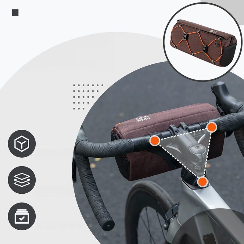 Taška na řídítka na kolo Rockbros 30110054 Bike Front Bag 2,2 l brown 4