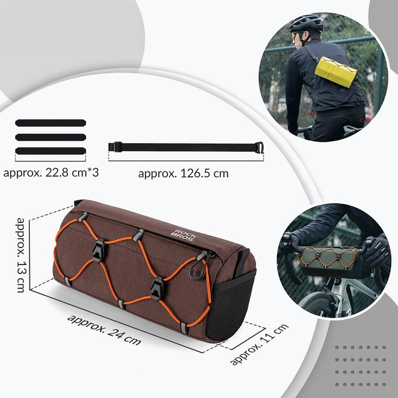 Taška na řídítka na kolo Rockbros 30110054 Bike Front Bag 2,2 l brown 6