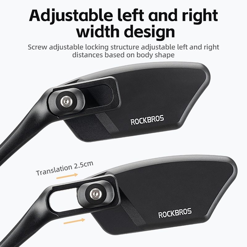 Zrcátko na kolo Rockbros 26210007001 Mirror 1 pcs Left black 3