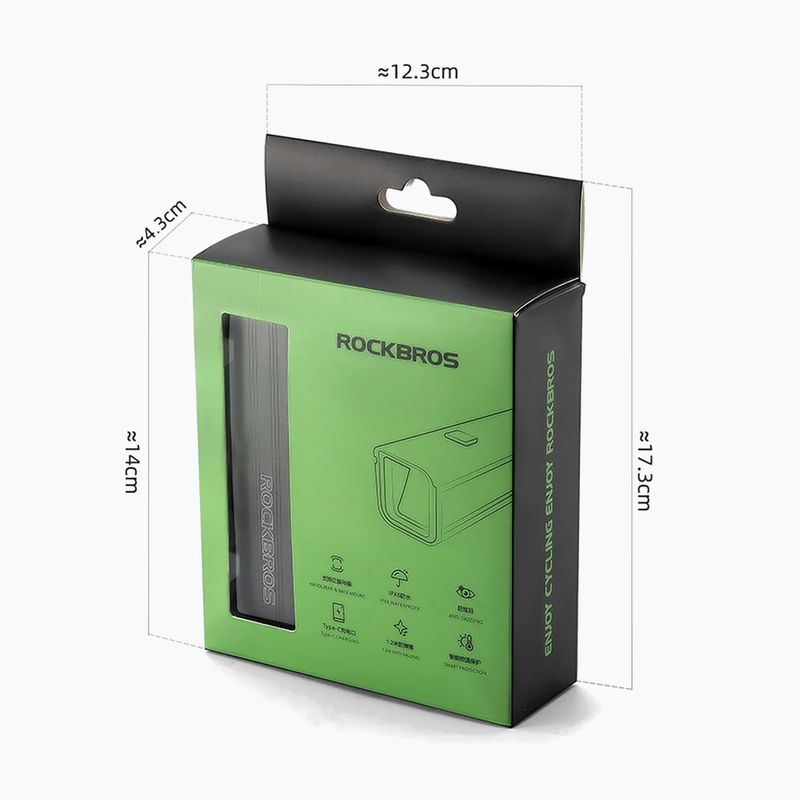 Přední světlo na kolo Rockbros RHL1500 black 4