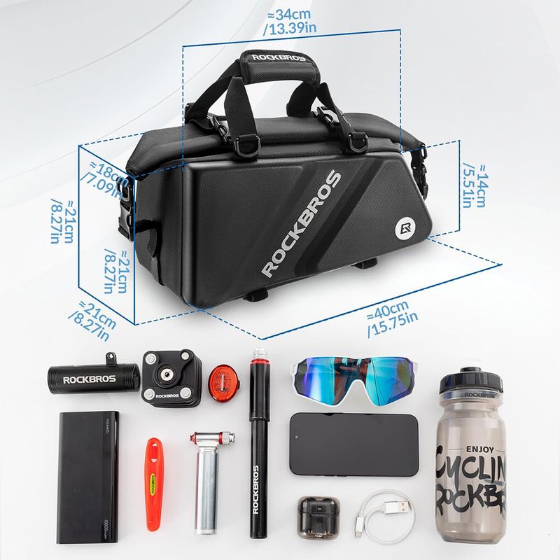 Brašna na nosič kol Rockbros 30140090 11,6 l black  3