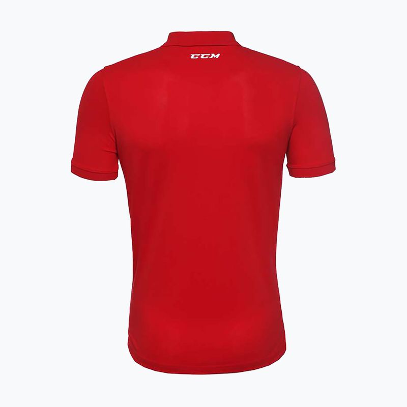 Pánské tričko CCM Polo SR červené 2