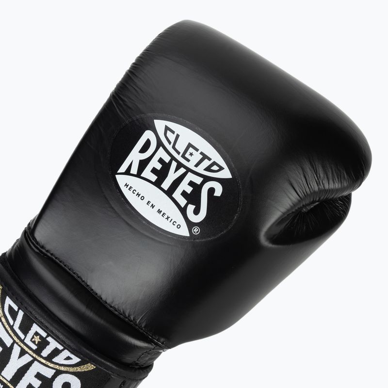 Boxerské rukavice Cleto Reyes Velcro Sparring black silver 5