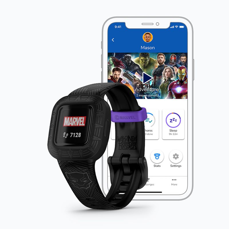 Dětský chytrý náramek Garmin Vivofit Jr 3 Marvel Black Panther black 5