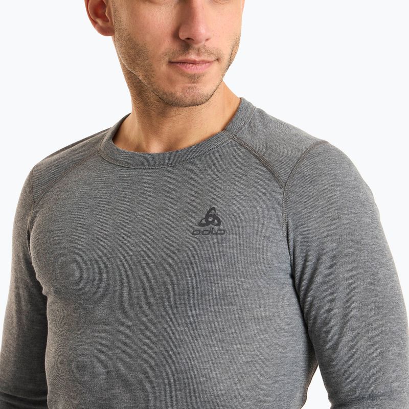 Pánská termoakční mikina ODLO Active Warm Bl Top Crew Neck odlo steel grey melange 3