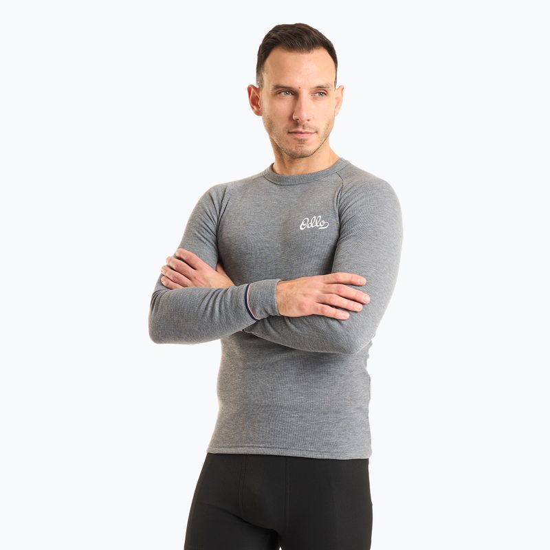 Pánská termoakční mikina ODLO Active Warm Originals Bl Top Crew Neck odlo steel grey melange