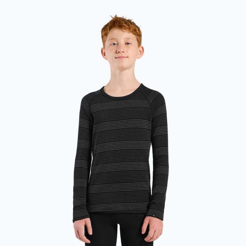 Dětské termoprádlo ODLO Active Warm Eco Long černá/šedá melange 2