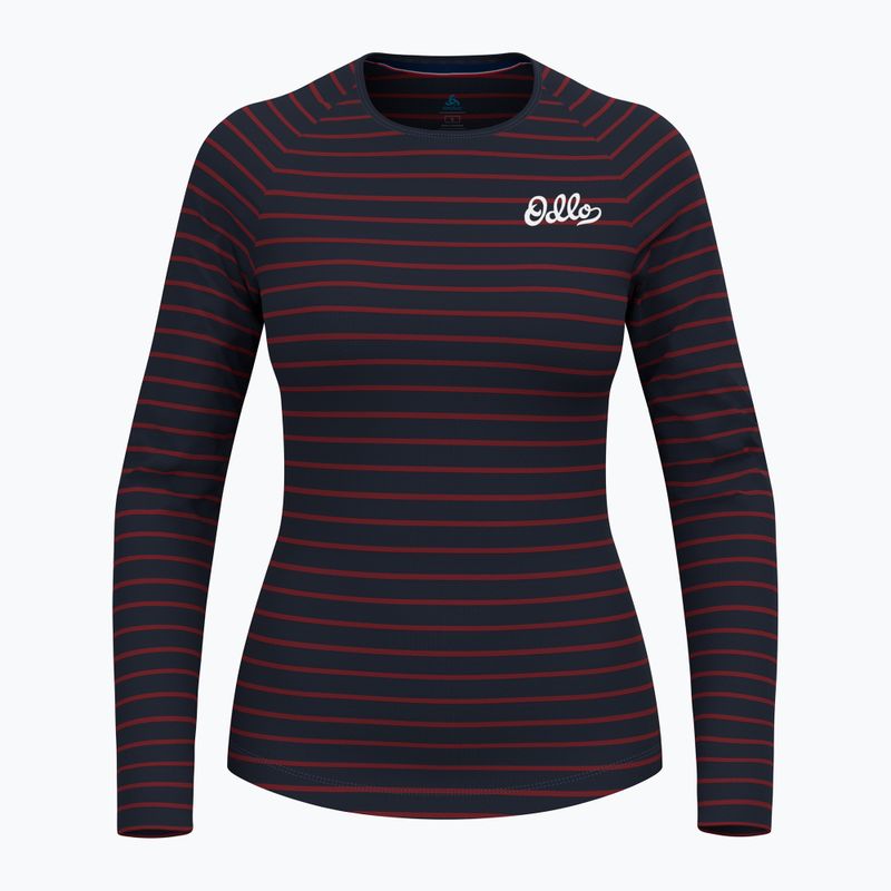 Dámská termoakční mikina ODLO Warm Originals Stripes Bl Top Crew Neck dark saphire 4