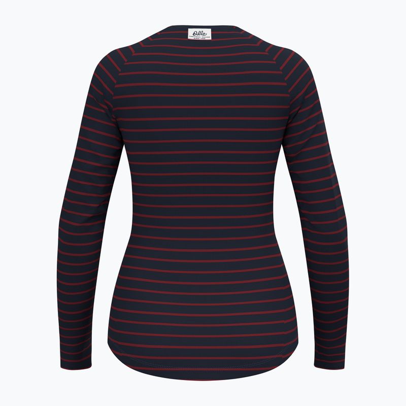 Dámské termo tričko longsleeve  ODLO Warm Originals Stripes Bl Top Crew Neck dark saphire 5