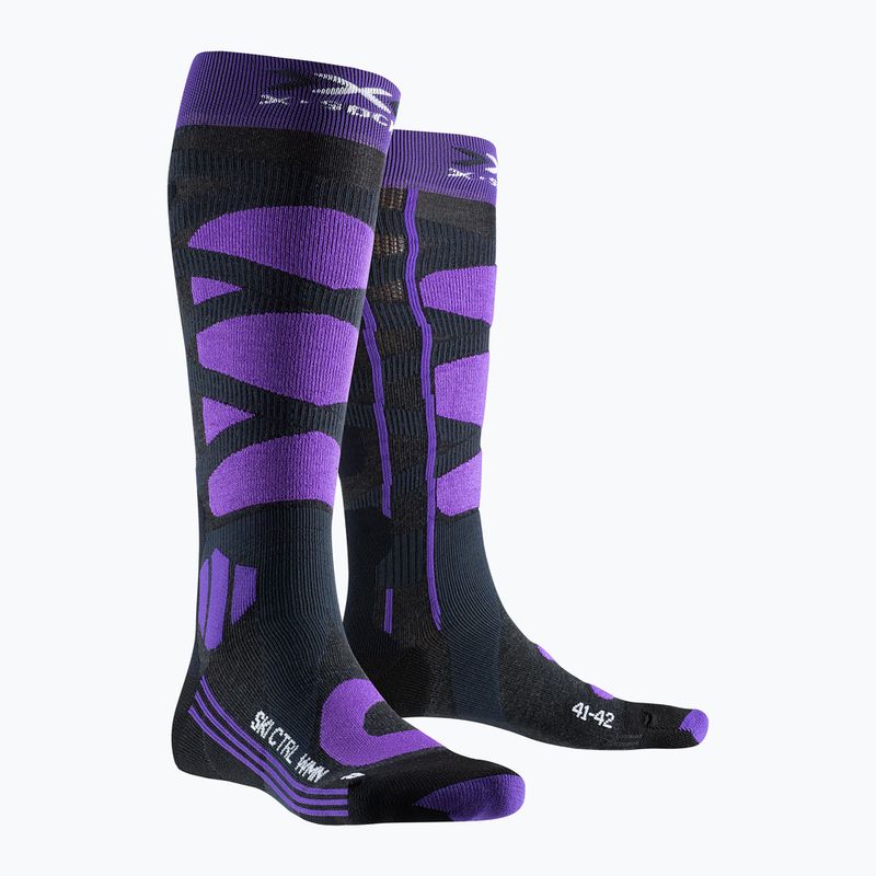 Lyžařské ponožky X-Socks Ski Control 4.0 charcoal melange/purple 5