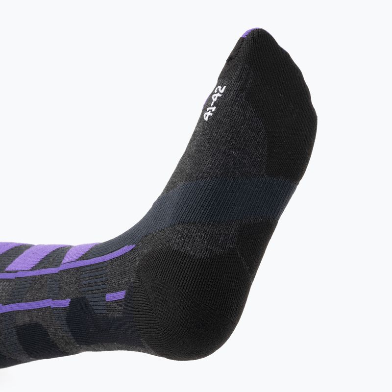 Lyžařské ponožky X-Socks Ski Control 4.0 charcoal melange/purple 4