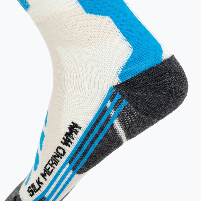 Dámské lyžařské ponožky X-Socks Ski Silk Merino 4.0 white/black/turquoise 4