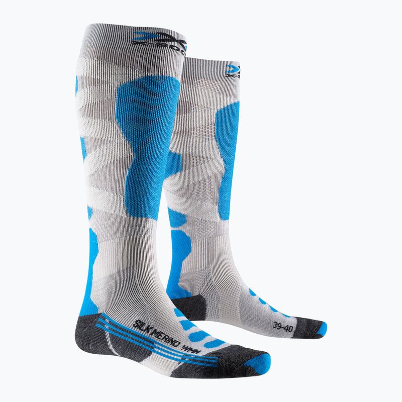 Dámské lyžařské ponožky X-Socks Ski Silk Merino 4.0 white/black/turquoise 5