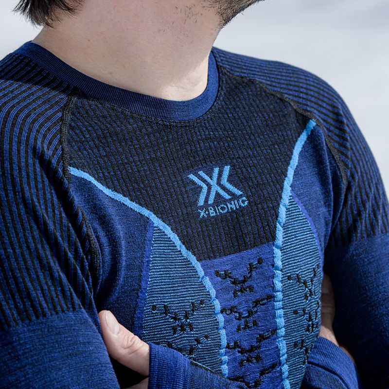 Pánská termoakční mikina X-Bionic Merino dark ocean/sky blue 6
