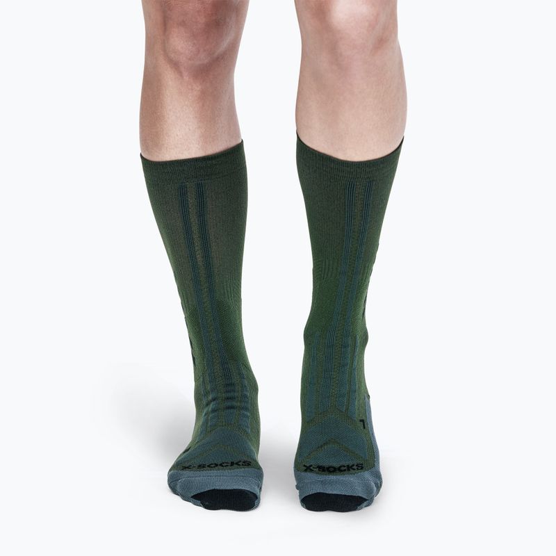 Ponožky X-Socks Hike Discover Crew green/black 2