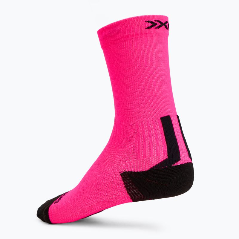 Ponožky X-Socks Run Discover Crew fluo pink/black 2