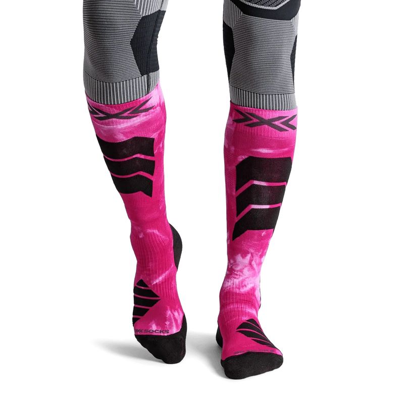 Lyžařské ponožky X-Socks Ski Expert Wild Otc x black/fluo pink 2