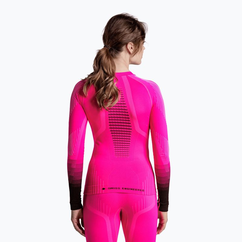 Dámská termo mikina X-Bionic Invent Graphics LS fluo pink/x white 3