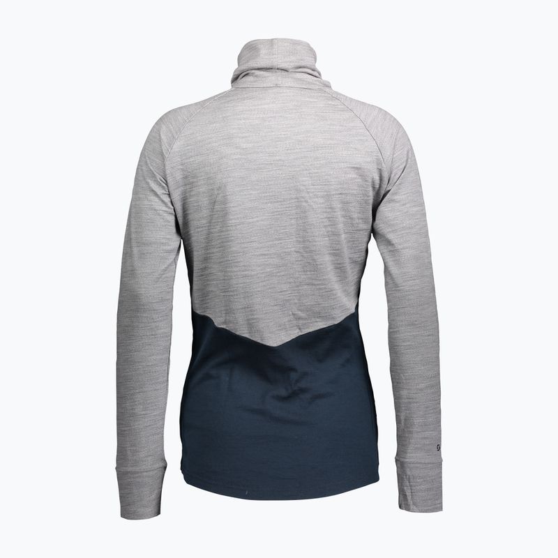 Dámská termoakční mikina SCOTT Defend Merino High Neck light grey melange/dark blue 2